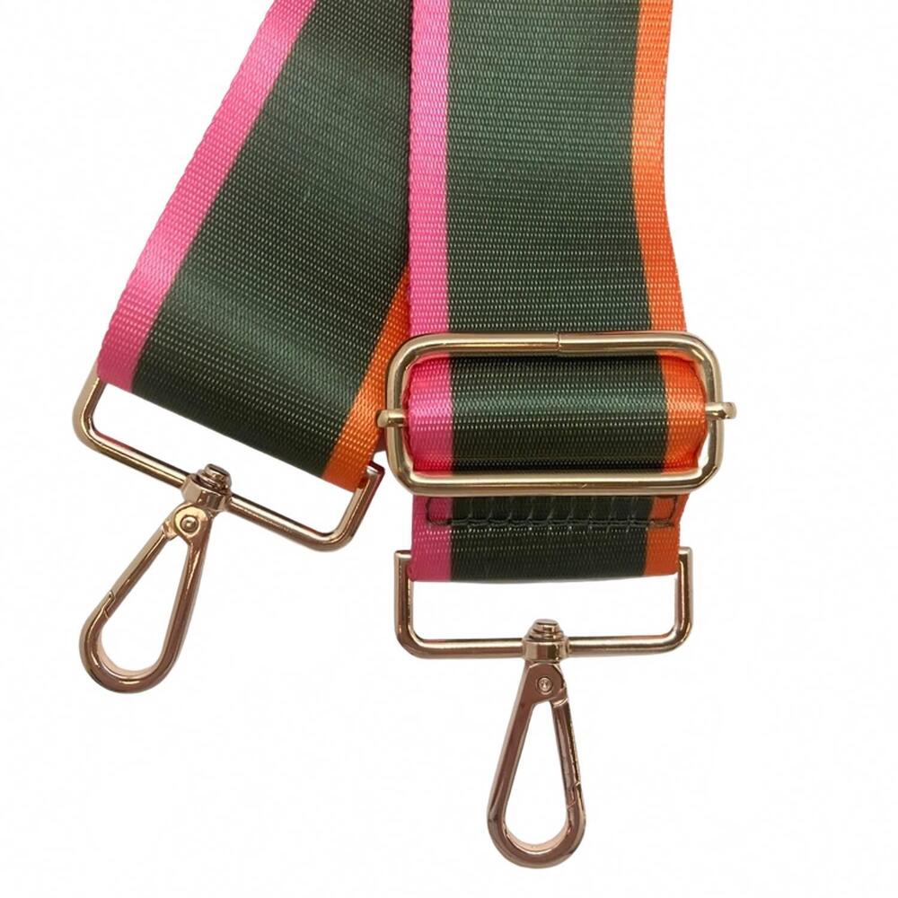 NEW CTHRU women's edged adjustable crossbody bag strap in pink orange edge